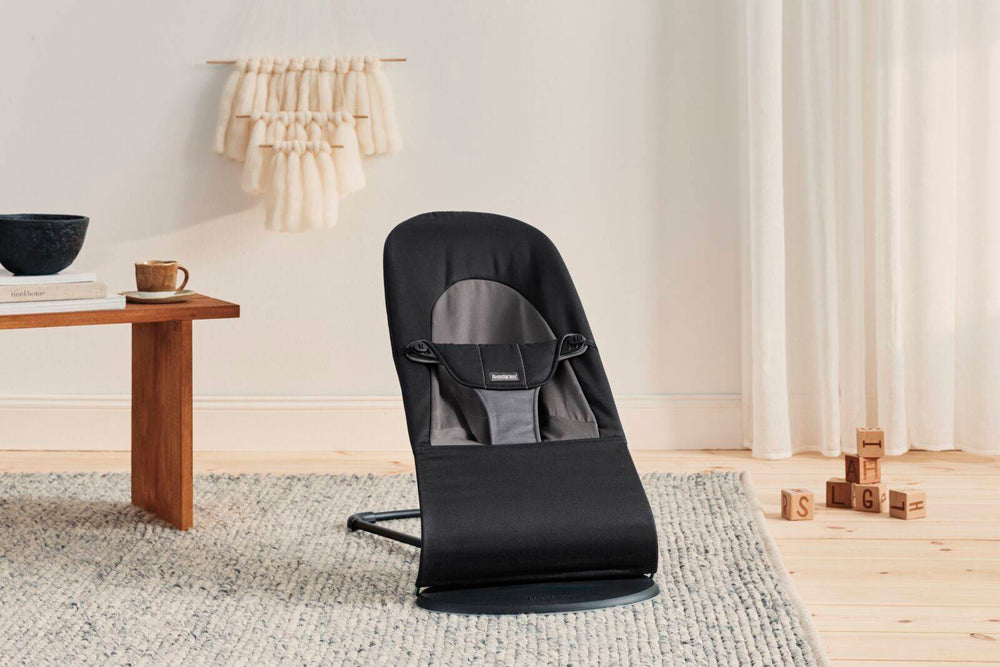 Babywippe BALANCE SOFT COTTON – Schwarz/Dunkelgrau
