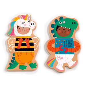 Drewniane Puzzle Magnetyczne Djeco - Fancy-up 24 elementy - Tublu.de