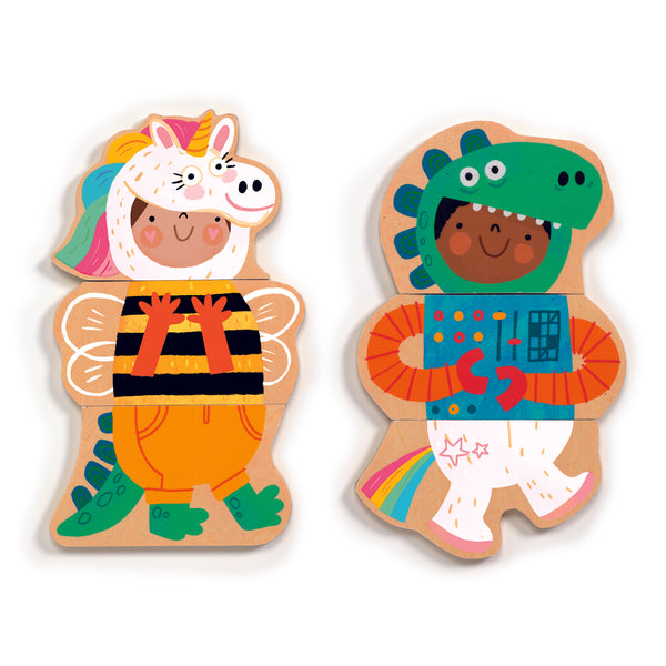 Drewniane Puzzle Magnetyczne Djeco - Fancy-up 24 elementy - Tublu.de