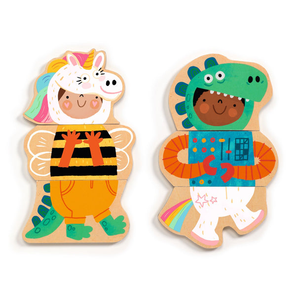 Drewniane Puzzle Magnetyczne Djeco - Fancy-up 24 elementy - Tublu.de