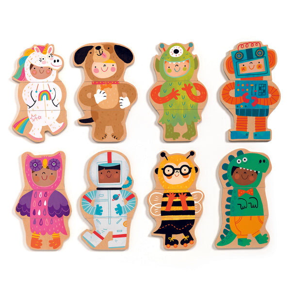 Drewniane Puzzle Magnetyczne Djeco - Fancy-up 24 elementy - Tublu.de