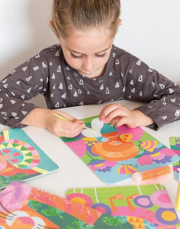 Kunstset mit Glitzer