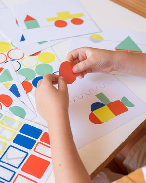 Set mit geometrischen Aufklebern – Fahrzeuge