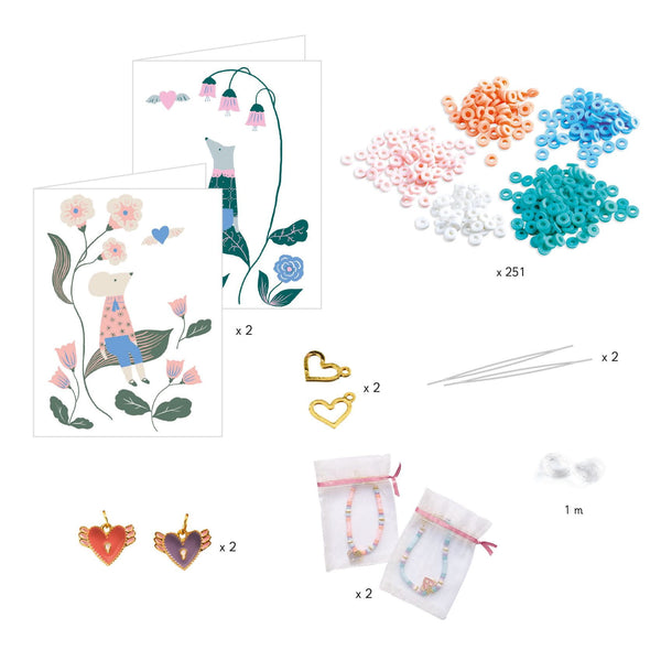 Set zum Basteln von Freundschaftsarmbändern – Herzen