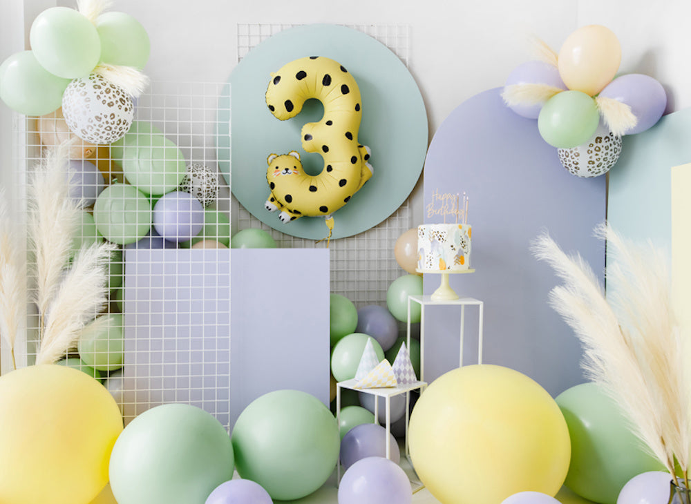 Folienballon 98 cm – Zahl 3 Gepard