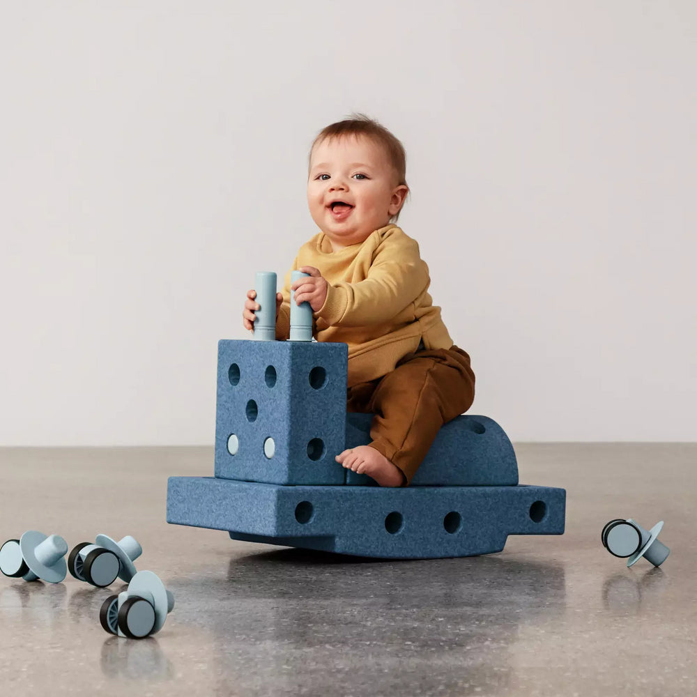 Kreative Bausteine zur Förderung der Grobmotorik Curiosity Set – blau 10 in 1 - Tublu.de