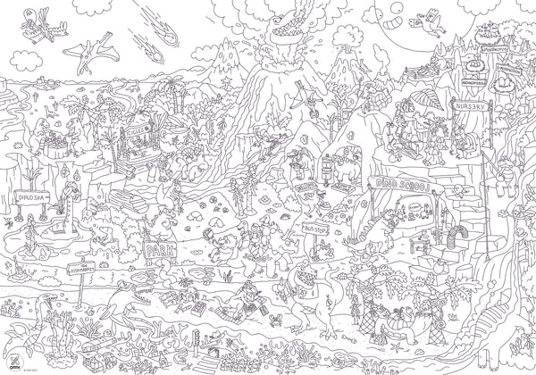 Riesiges Malbuch – Dinosaurier 100 x 70 cm - Tublu.de