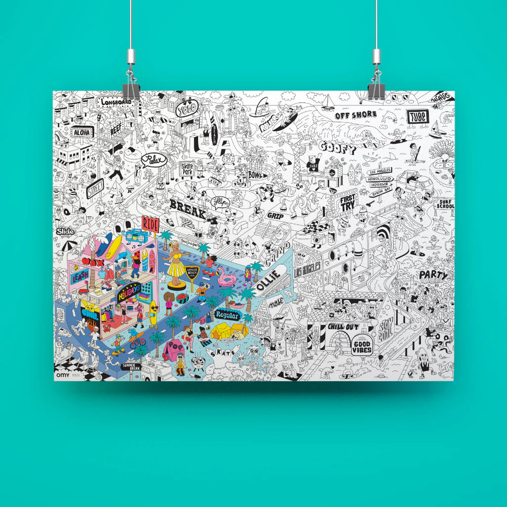 Riesiges Malbuch – Surf & Skate 100 x 70 cm - Tublu.de