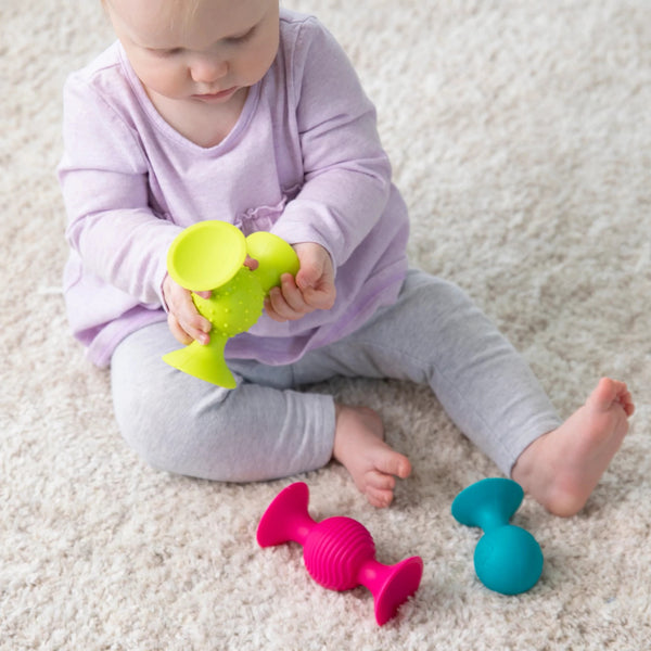 Rasseln Saugnäpfe Pip Squigz Loops - Bobo Orange