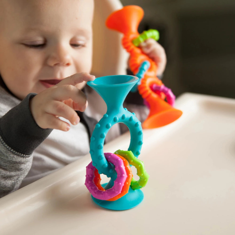 Rassel mit Saugnapf Pip Squigz Loops – Bobo Blue - Tublu.de