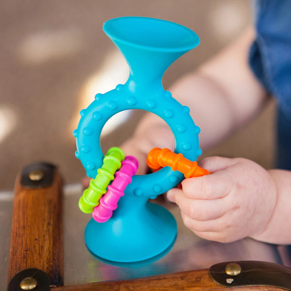 Rassel mit Saugnapf Pip Squigz Loops – Bobo Blue - Tublu.de