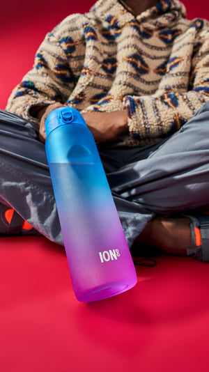 Trinkflasche 1000 ml - Motivator Farbverlauf Blau/Rosa