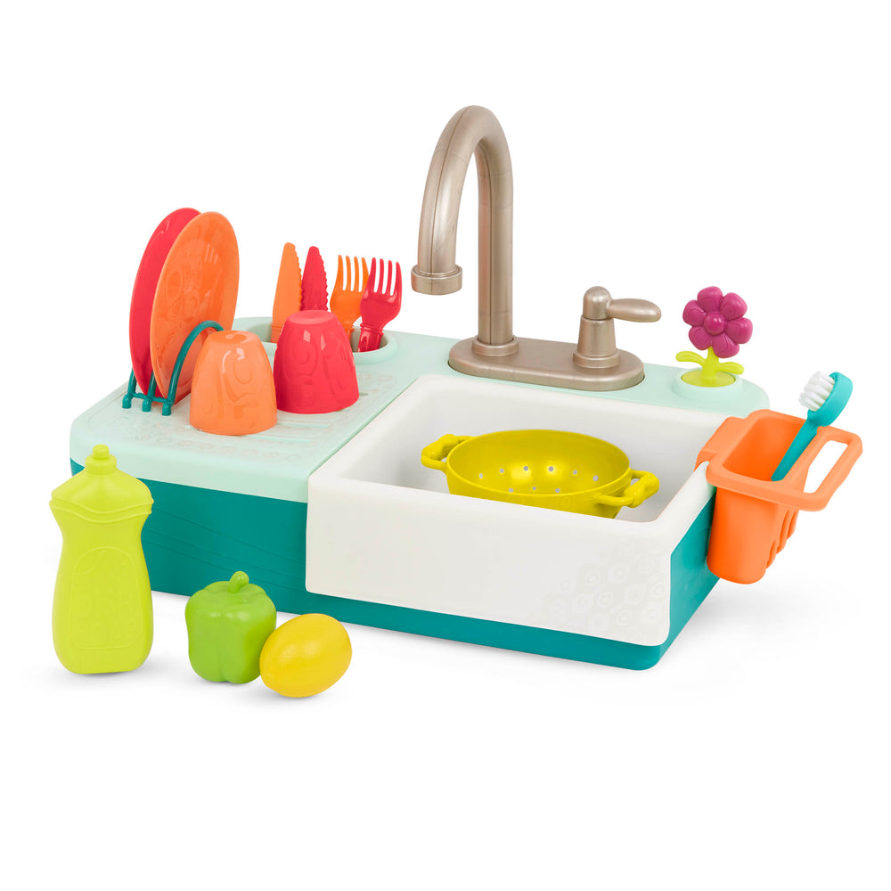 Spülbecken mit funktionierendem Wasserhahn und Zubehör – Splash-n-Scrub Sink - Tublu.de