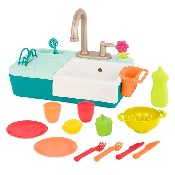 Spülbecken mit funktionierendem Wasserhahn und Zubehör – Splash-n-Scrub Sink - Tublu.de