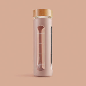 Glasflasche mit Schraubverschluss 600 ml – Pink