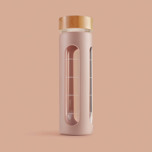 Glasflasche mit Schraubverschluss 600 ml – Pink