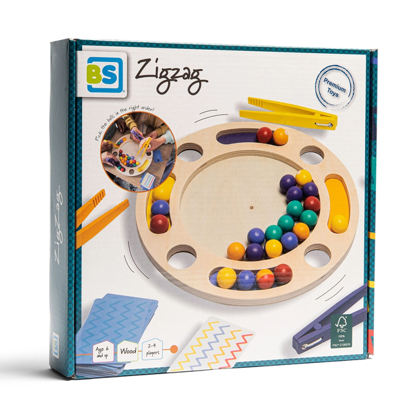 Holz-Sinnespiel mit Zange – Zigzag