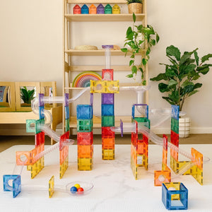 Magnetbausteine Kugelbahn – Rainbow Ball Run Pack 92 Teile