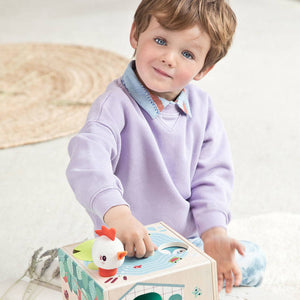 Multifunktionaler Holzwürfel – Bauernhof 12 m+