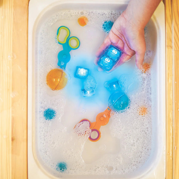 Sensorik-Würfel, die im Wasser leuchten Cookie Monster Sesamstraße – blau