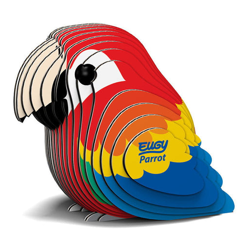 Eugy 3D Öko Puzzle Papagei aus umweltfreundlichem Material für kreative Bastelstunden