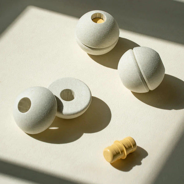 Schaumstoffbälle-Set - sand grey/honey yellow (3 Stück)