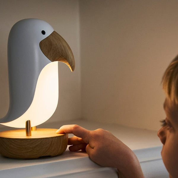 Lampe mit Lautsprecher – Weißer Papageientaucher
