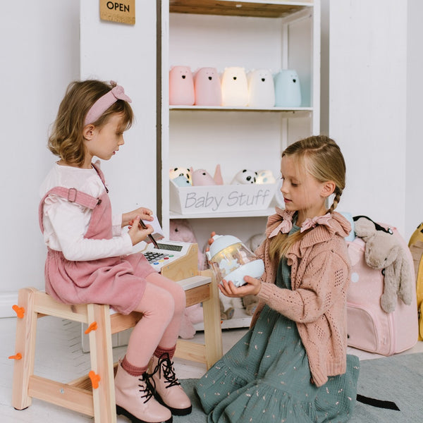 Musik-Nachtlampe – Blauer Küken mit Karussell