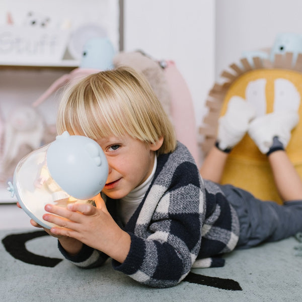 Musik-Nachtlampe – Blauer Küken mit Karussell