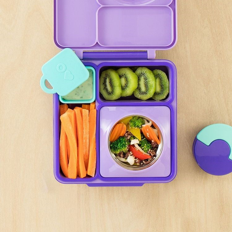 Zwei luftdichte Behälter für die Lunchbox OmieDip – Pink Teal