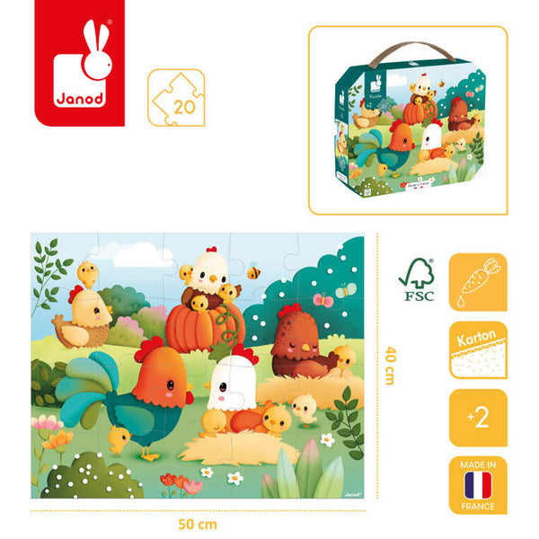 Puzzle im Koffer Made in France – Willkommen auf dem Bauernhof 20 Teile 2+