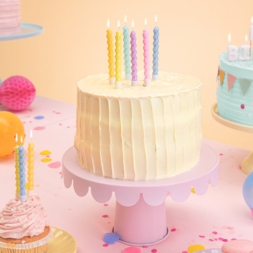 Geburtstagskerzen, gedreht, 8,5 cm – pastellfarben