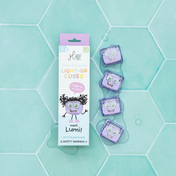 Sensorikwürfel, die im Wasser leuchten Lumi – violett