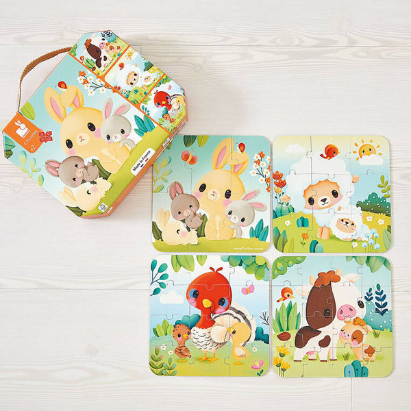 Progressive Puzzles – Tiere auf dem Bauernhof 4 Puzzles 2+