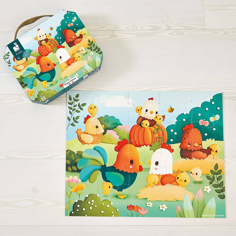 Puzzle im Koffer Made in France – Willkommen auf dem Bauernhof 20 Teile 2+