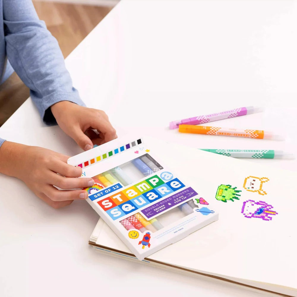 Feinschreiber mit Pixel-Art-Stempeln – Stamp-A-Square