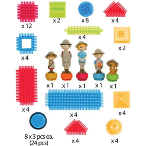 Bristle Blocks Bausteine im Koffer – Safari mit Figuren, 85 Teile