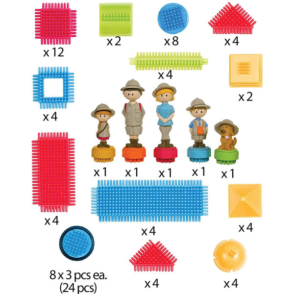 Bristle Blocks Bausteine im Koffer – Safari mit Figuren, 85 Teile