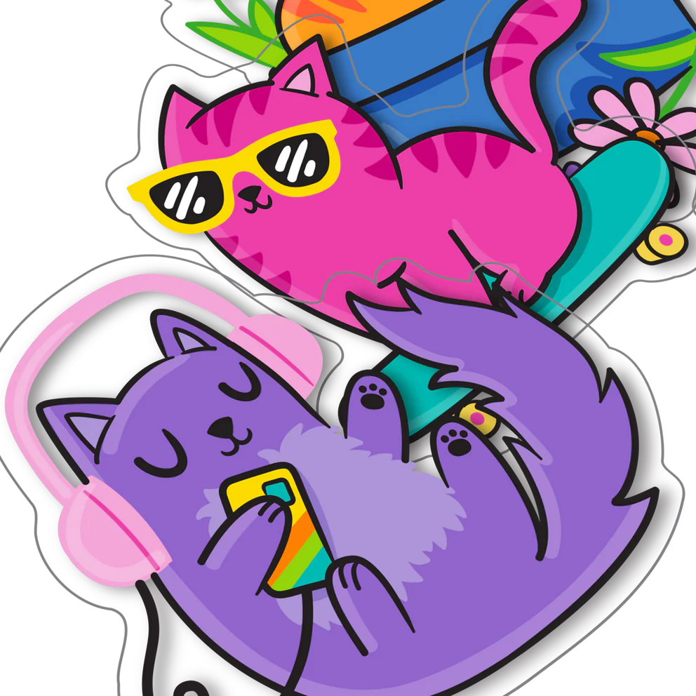Wasserfeste Stickiville-Sticker – Kätzchen