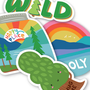 Wasserfeste Stickiville-Sticker – Wildnis