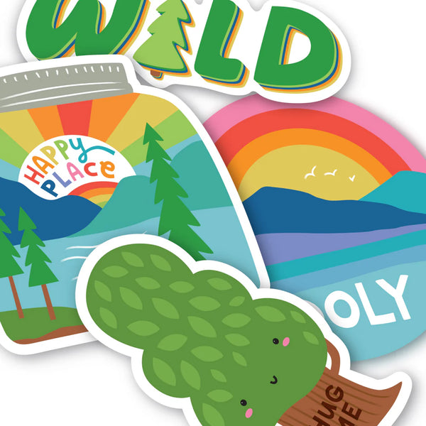 Wasserfeste Stickiville-Sticker – Wildnis