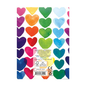 Notizbuch mit Haftnotizen – Regenbogenherzen