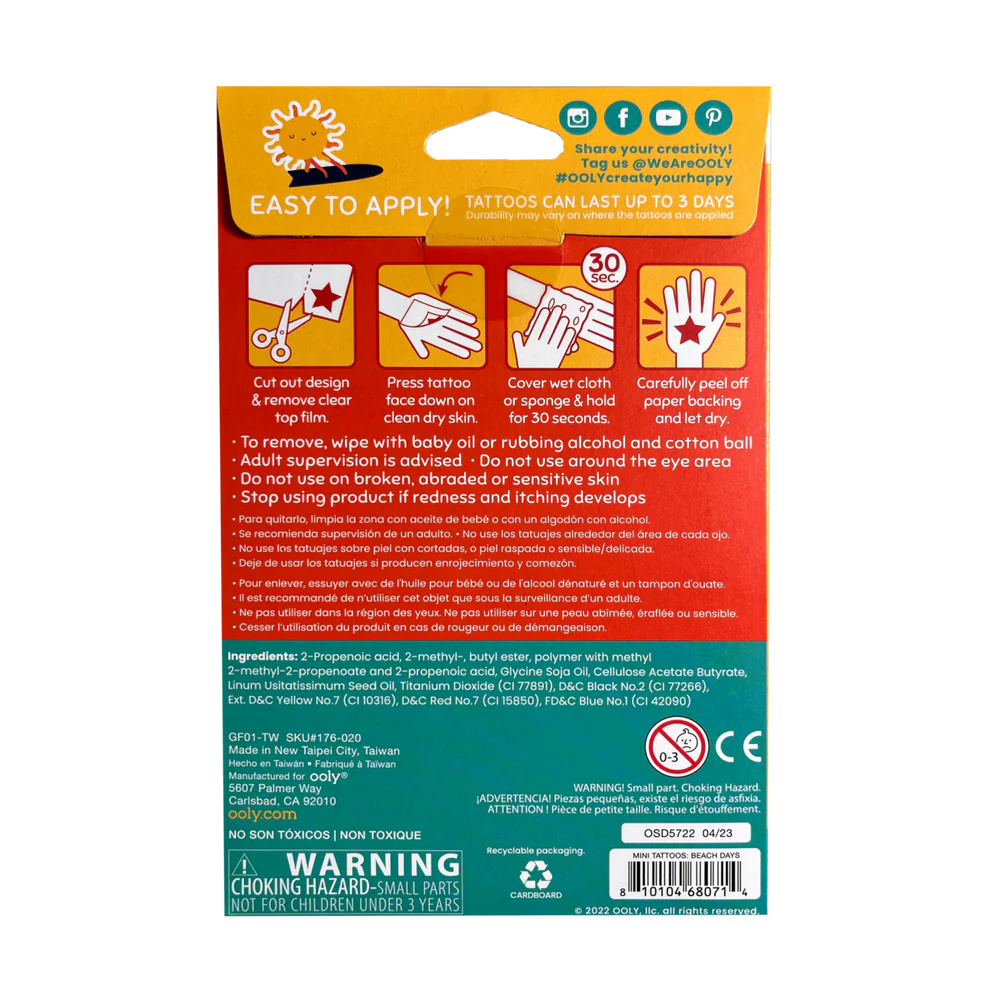 Waschbare Minitattoos – Strand