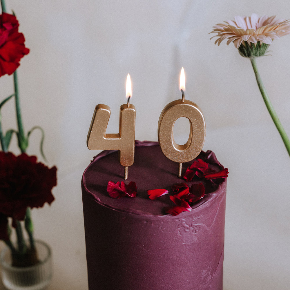 Geburtstagskerze 4,5 cm – Zahl 6 goldfarben