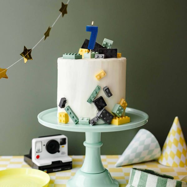 Geburtstagskerze 6 cm – Zahl 7 blau