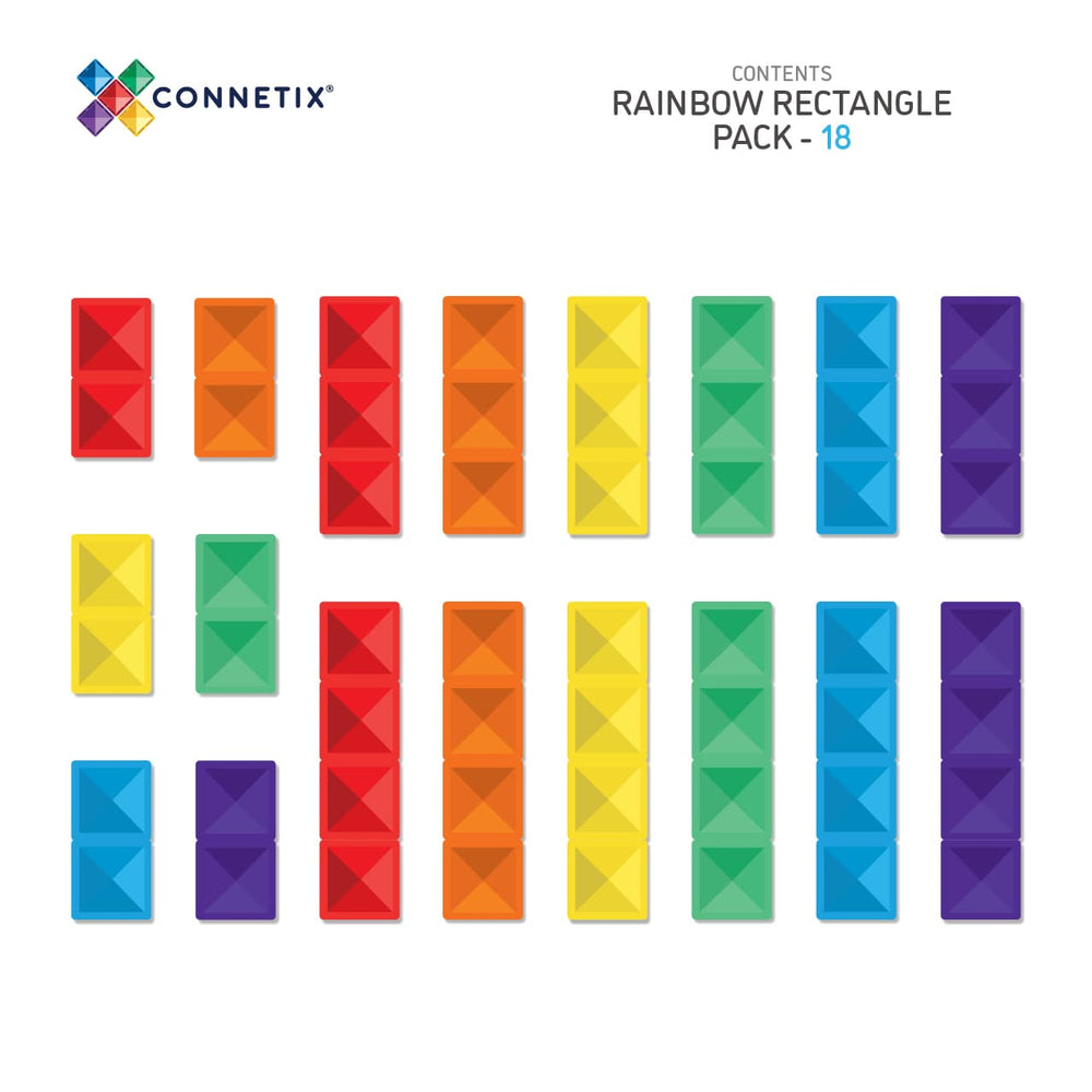 Magnetbausteine - Regenbogen Rechteck Pack 18 Teile - Tublu.de