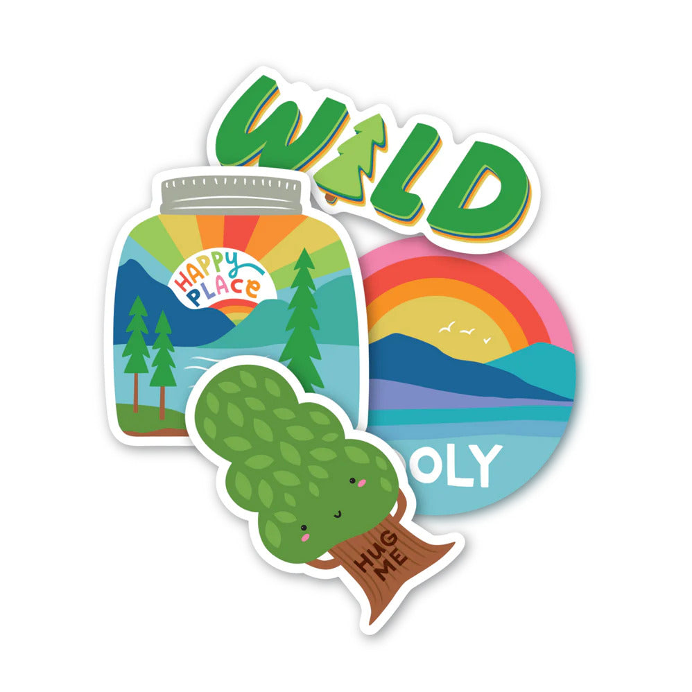 Wasserfeste Stickiville-Sticker – Wildnis
