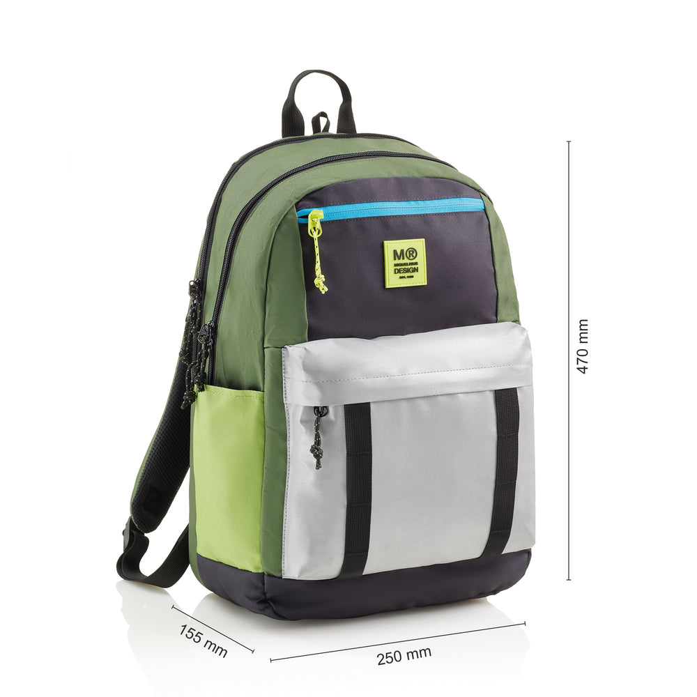 Dreikammer-Schulrucksack Amsterdam – Rider Green 28 l