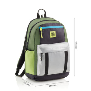Dreikammer-Schulrucksack Amsterdam – Rider Green 28 l