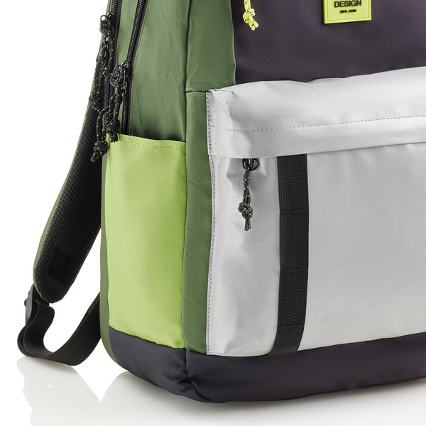 Dreikammer-Schulrucksack Amsterdam – Rider Green 28 l